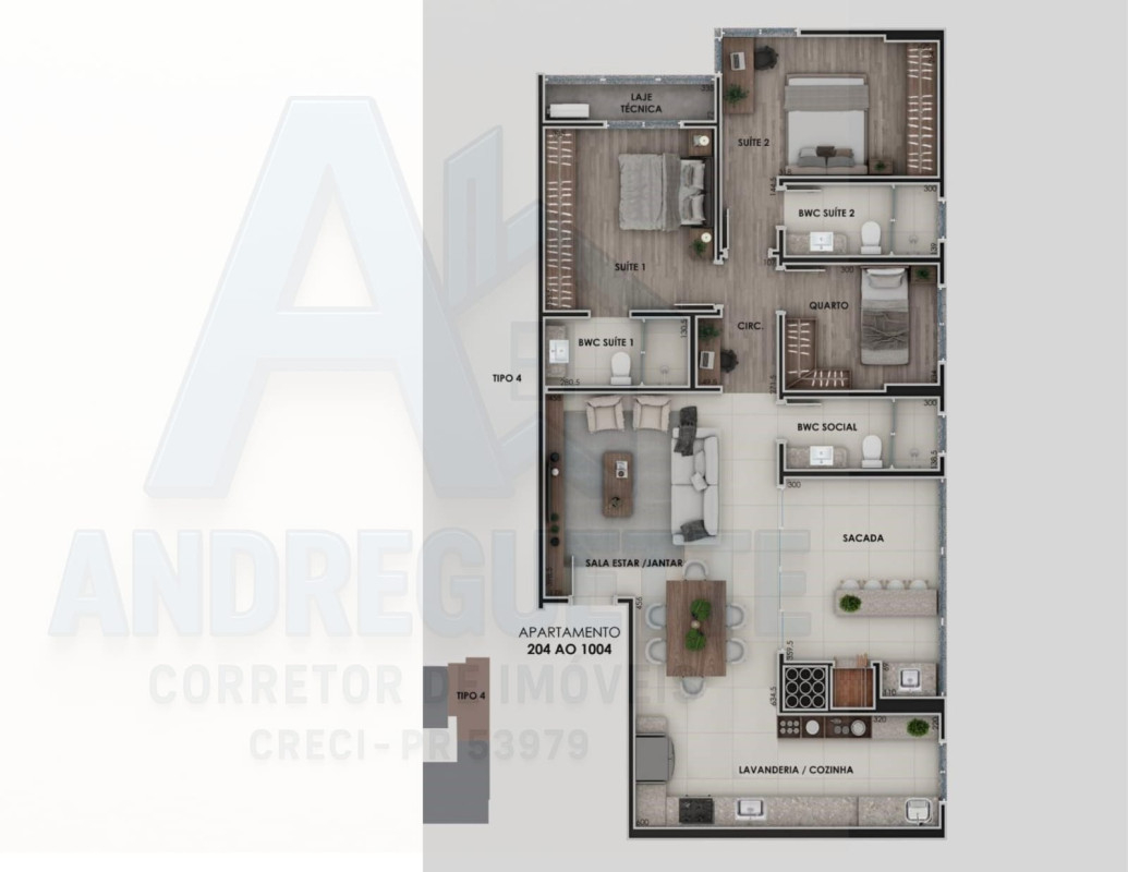 APARTAMENTO 02 SUÍTES + 1 QUARTO EDÍFICIO TURMALINA